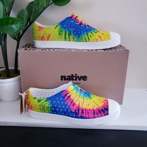 NATIVE BNIB Jefferson Neon Multi Tie Dye  Slip Ons - Sz 12 Men's